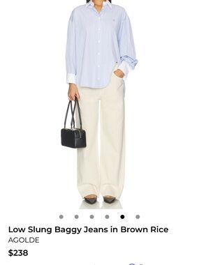 Agolde Low-Slung Baggy Jeans in Off-White